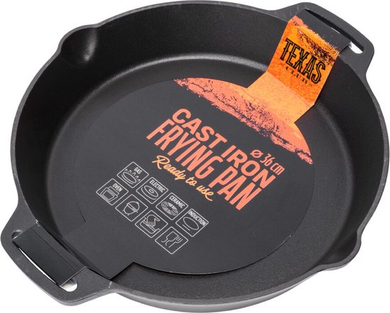 Texas Club | Ronde gietijzeren pan | 36 cm van Merkloos