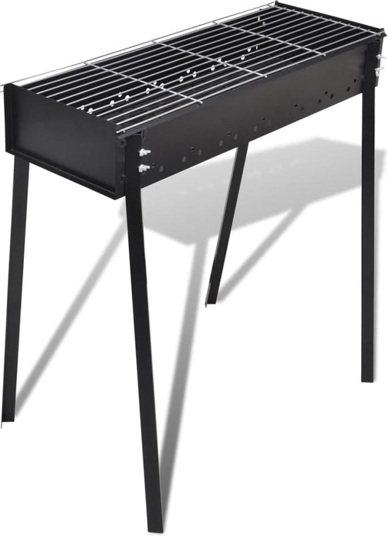 The Living Store houtskoolbarbecue staande bbq - 75x28 cm - meerdere functies van The Living Store
