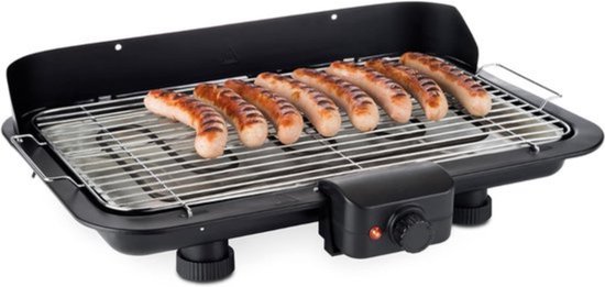 Thuys - Elektrische Tafelgrill Zwart XXL - 51x30cm Grilloppervlak - 2200W - Traploze Temperatuurregeling - voor Balkon en Binnen van thuys