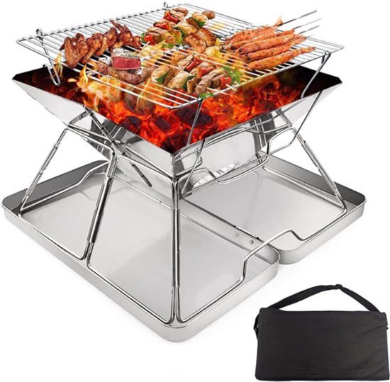 Thuys - Tafel Bbq Houtskool - Weber Bbq -Boretti Bbq - Houtskool - Zilver - 31cm x 31cm x 25cm