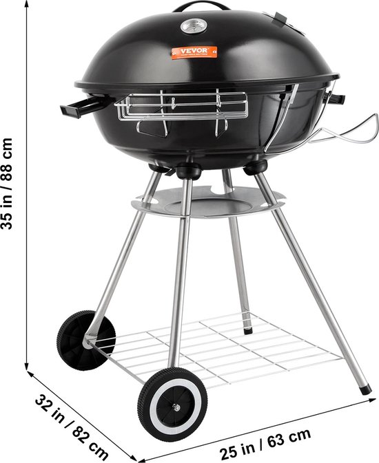 T&L Store® BBQ Houtskool - BBQ Houtskool met Deksel - BBQ Briketten - Verrijdbaar - Multifunctioneel - Kamperen - 82x63x88cm van T&L Store®