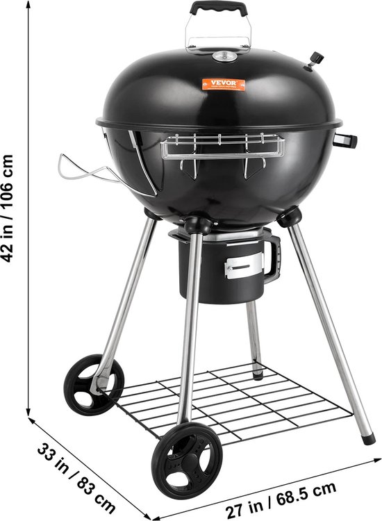 T&L Store® BBQ Houtskool - BBQ Houtskool met Deksel - BBQ Briketten - Verrijdbaar - Multifunctioneel - Kamperen - 83x68.5x106cm van T&L Store®