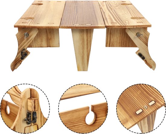T&L Store® Picknicktafels - Picknicktafel kinderen - Picknicktafel inklapbaar - Opvouwbaar - Strand - Park - Picknick - Licht Bruin van T&L Store®