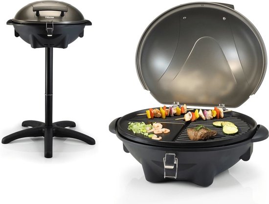 Tristar BQ-2816 Elektrische Barbecue - BBQ Elektrisch - Barbecuegrill Staand - Te gebruiken als Tafelbarbecue - Grillplaat 46 x 35 cm - Zwart van Tristar