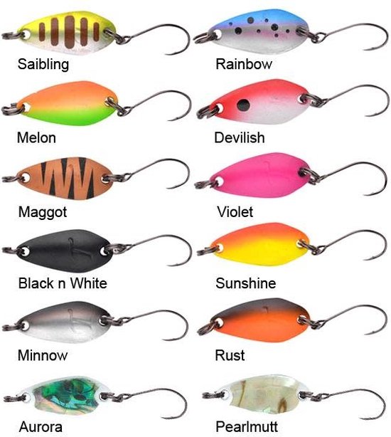 Trout Master Incy Spoon 2.5g - Kleur : Orange Green van Trout Master