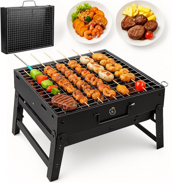 Twenty4seven® BBQ Grill - Tafel Barbecue - Houtskoolbarbecues - Mini Houtskool Smoker - Opvouwbaar & Ideaal voor Camping of Vakantie van Twenty4seven