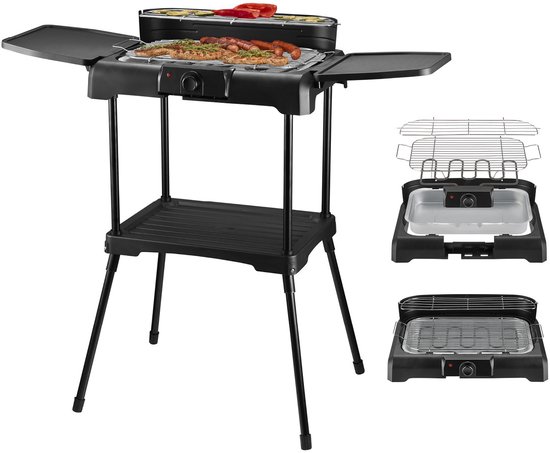 TZS First Austria Elektrische BBQ - met Grillplaat - 2200 W - Grilloppervlak 39.5 x 24cm - Zwart van TZS First Austria