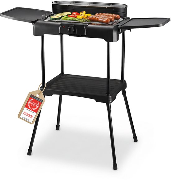 TZS First Austria Elektrische BBQ - met Grillplaat - 2200 W - Grilloppervlak 39.5 x 24cm - Zwart van TZS First Austria