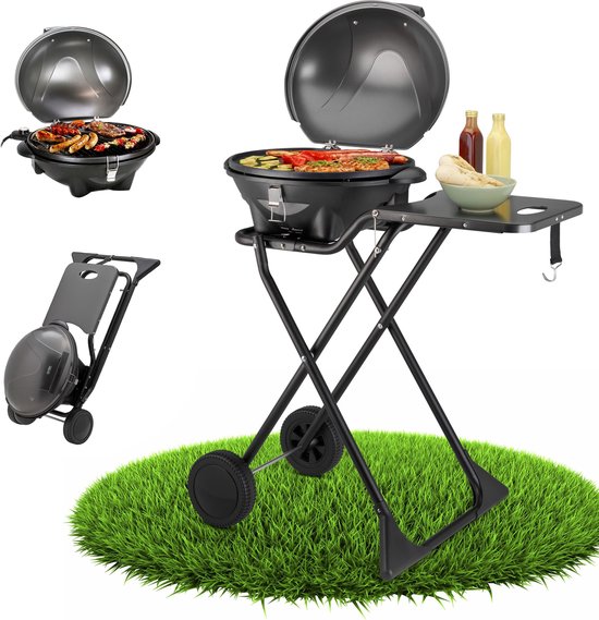 TZS First Austria Elektrische BBQ XXL - met Grillplaat - 2400 W - Grilloppervlak 44 x 33.5cm - Zwart van TZS First Austria