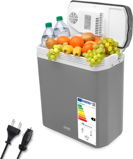 TZS First Austria Thermo-Elektrische Koelbox 12V en 230 volt - 24L - Frigobox - Grijs van TZS First Austria