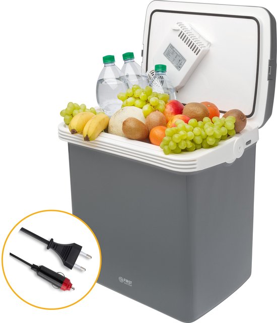 TZS First Austria Thermo-Elektrische Koelbox 12V en 230 volt - 32L - Frigobox - Grijs van TZS First Austria