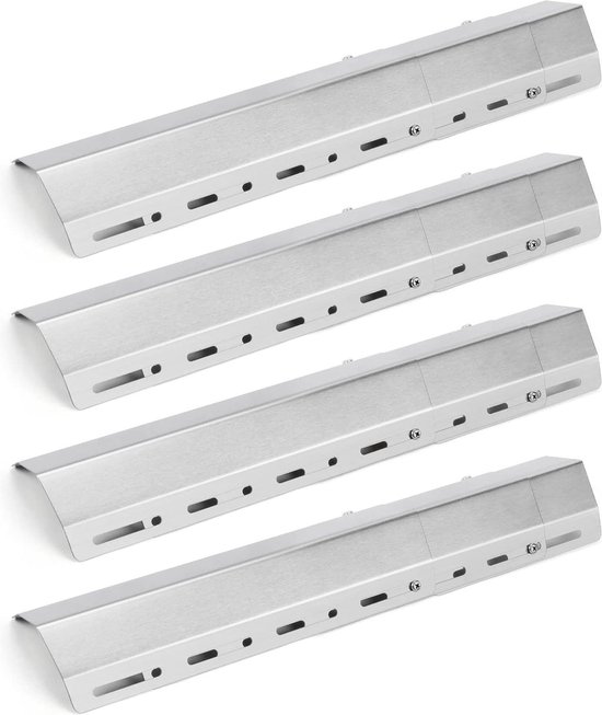 Universeel Verstelbaar 2985 x 7239 cm 953 cm Breedte BBQ Gasbarbecue Vervanging Roestvrijstalen hitteplaat-deksel - 4Pack van Direct Wonen