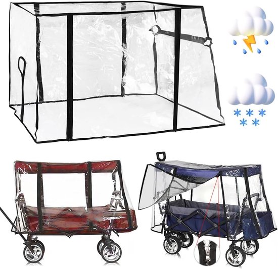 Universele Regenbescherming voor Bolderkar - Transparante Opvouwbare Regenhoes van Deryan