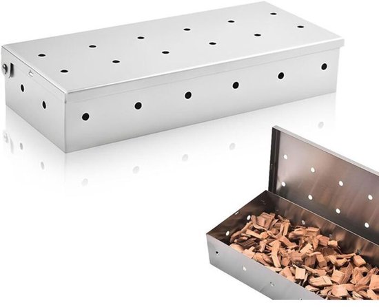 Universele rookbox - BBQ-rookoven - Houtroken Geschikt voor een rokerige smaak - Geschikt voor gas-, houtskool- en houtskoolgrills