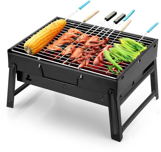 Unyqoos® Compacte en Draagbare BBQ Holzkoolgrill voor Outdoor Koken, Camping en Picknicks van Merkloos