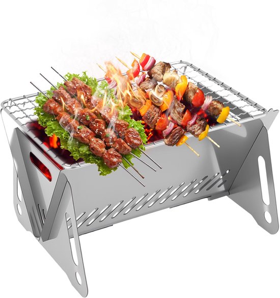 Unyqoos® Compacte en Draagbare Inklapbare Grill voor Buiten en Reizen, Geschikt voor 1-2 Personen van Merkloos