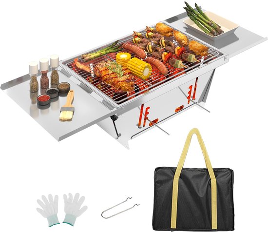 Unyqoos® Compacte en Draagbare Inklapbare Houtskoolbarbecue voor Kamperen en Outdoor Feesten van Unyqoos