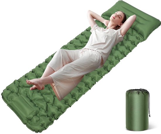 Unyqoos® Ultralichte zelfopblazende slaapmat met ingebouwde voetpomp voor comfortabel kamperen en wandelen van Unyqoos