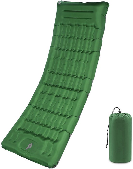 Unyqoos® Zelfopblazende campingluchtmatras met ingebouwd kussen voor ultiem comfort tijdens outdoor avonturen van Unyqoos