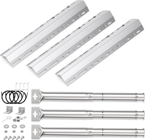 Verstelbare Branderbuis 308-449 cm met Universele Warmtediffuser 30-72 cm - Camping Blooma Charbroil - Gasgrillmodellen (45629 en 42202) - 3 stuks van VER