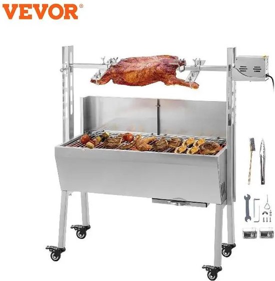 Vevor - BBQ - Elektrische Draaispit BBQ - Rotisserie Grill - W/Afsluitbare Wielen - Grill Roosteren - Rundvlees - Vis - Voor Outdoor - Camping Barbecue - BBQ- draaispit van VEVOR