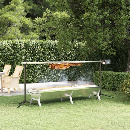 vidaXL - Barbecue - grill- - en - bakset - automatisch - roestvrij - staal van Merkloos