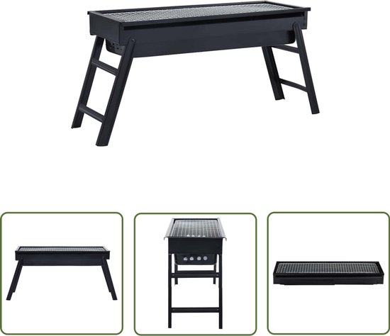 vidaXL Barbecues - Bbq - Campingbarbecue draagbaar 60x22,5x33 cm roestvrij - Kampvuur - Buitenshuis Eten - Draagbare Bbq van VidaXL
