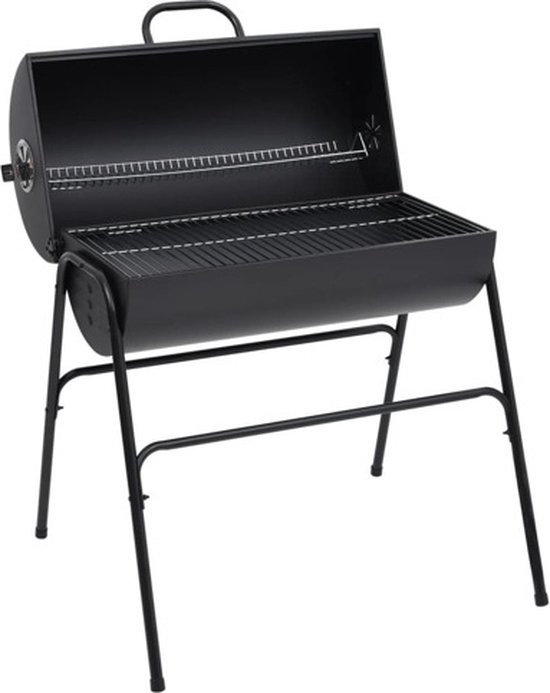 vidaXL Barbecuevat met 2 kookroosters 80x95x90 cm staal zwart van Merkloos