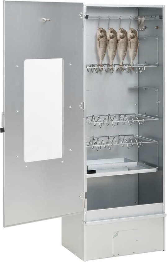 vidaXL BBQ-rookoven - Gegalvaniseerd staal - Inclusief accessoires BBQ Rookoven - Rookoven Buiten - Houtrook Generator - Barbecue Rookoven - Rooksmaken van Merkloos