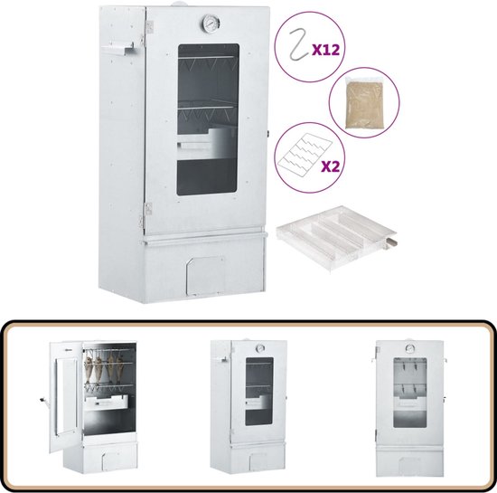 vidaXL BBQ-rookoven met koude rookgenerator BBQ Rookoven - Rookoven Buiten - Houtrookapparaat - Koude Rookgenerator - Barbecue Accesoires van Merkloos