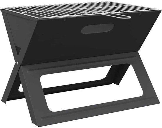 vidaXL - Buitengrill - Zwart - 46 - x - 31 - x - 31 - cm - Staal van Merkloos