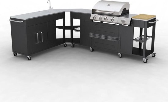 vidaXL Buitenkeuken Missouri 4 branders van Merkloos