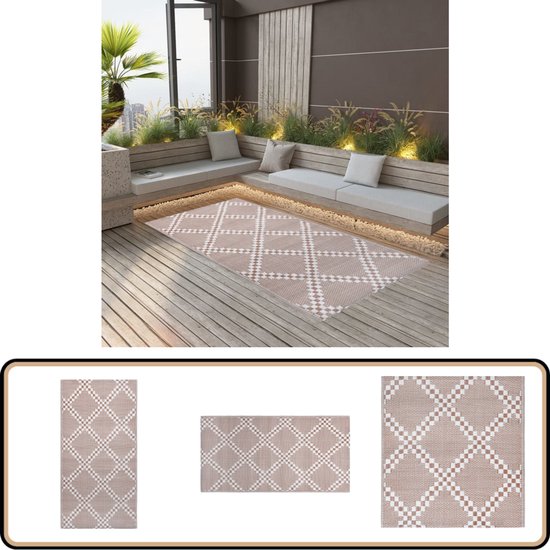 vidaXL Buitenkleed - 120x180 cm - Bruin - PP Tuintapijt - Buitentapijt - Vloerkleed - Patio Tapijt - Terrasdecoratie van VidaXL