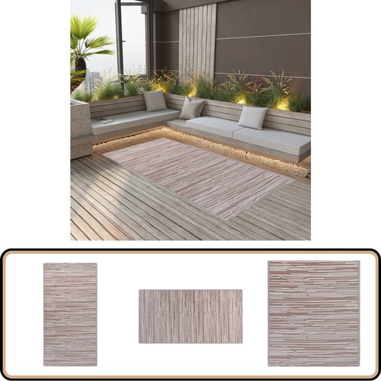 vidaXL Buitenkleed 120x180 cm - Bruin PP Tuintapijt - Outdoor Tapijt - Patio Dekens - Veranda Vloerbedekking - Terrasdecoratie van VidaXL