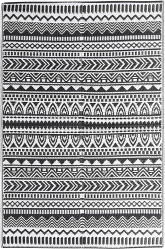 vidaXL - Buitenkleed - 120x180 - cm - polypropeen - zwart van vidaXL