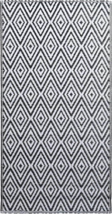 vidaXL - Buitenkleed - 120x180 - cm - PP - wit - en - zwart van vidaXL