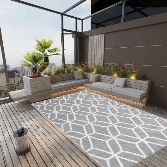 vidaXL - Buitenkleed - 140x200 - cm - polypropeen - grijs van VidaXL