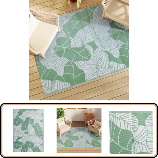 vidaXL Buitenkleed - 140x200 cm - Polypropyleen - Groen Tuintapijt - Outdoor Tapijt - Patio Dekens - Terrasdekent - Veranda Kleden van Vidaxl