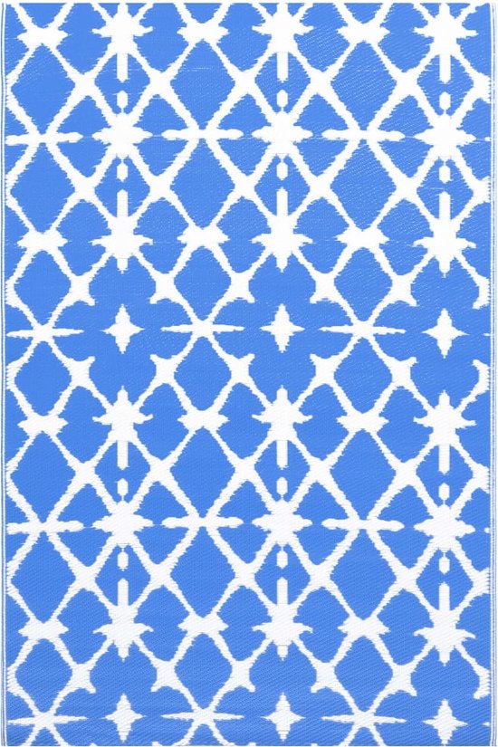 vidaXL - Buitenkleed - 160x230 - cm - PP - blauw - en - wit van vidaXL