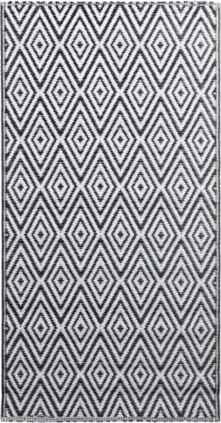 vidaXL - Buitenkleed - 160x230 - cm - PP - wit - en - zwart van VidaXL