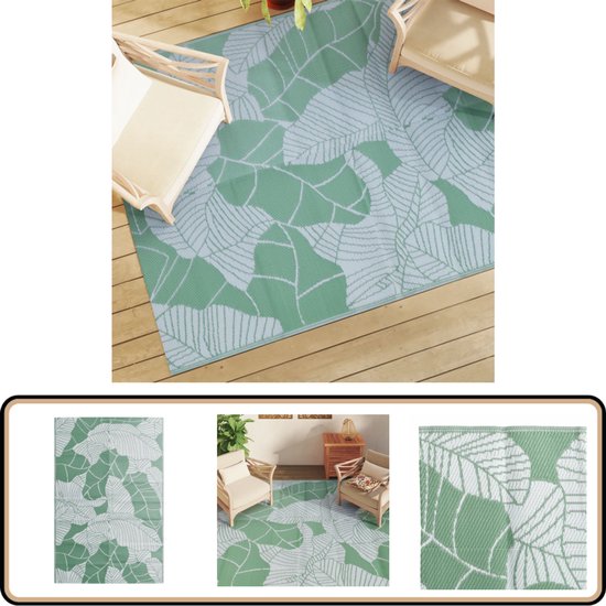 vidaXL Buitenkleed - 190x290 cm - Groen - Polypropeen Tuintapijten - Outdoor Tapijt - Patio Dekens - Veranda Tapijt - Terrasdekentjes van VidaXL