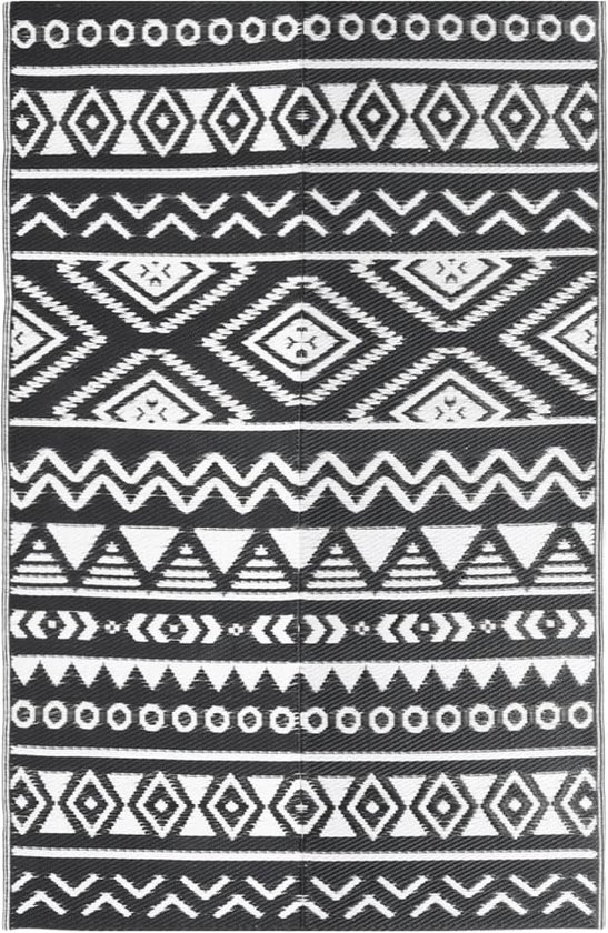 vidaXL - Buitenkleed - 190x290 - cm - polypropeen - zwart van vidaXL