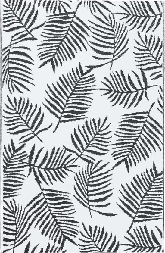 vidaXL - Buitenkleed - 190x290 - cm - PP - wit - en - zwart van VidaXL