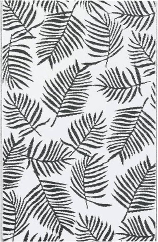 vidaXL - Buitenkleed - 80x150 - cm - PP - wit - en - zwart van vidaXL