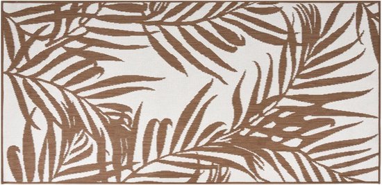 vidaXL - Buitenkleed - omkeerbaar - 80x150 - cm - bruin - en - wit van vidaXL