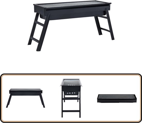 vidaXL Campingbarbecue draagbaar en inklapbaar Houtkolen Bbq - Draagbare Bbq - Inklapbare Bbq - Buitengrill - Kampvuurgrill van VidaXL