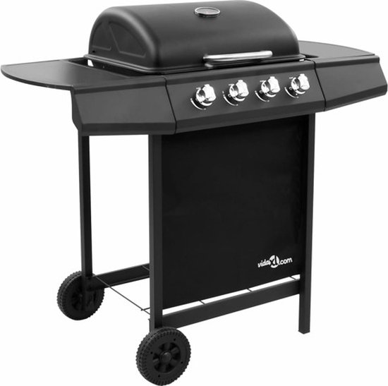 vidaXL Gasbarbecue-grill met 4 branders zwart van vidaXL
