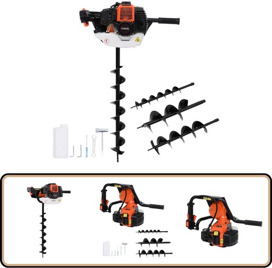 vidaXL Grondboor Oranje - Krachtig & Efficiënt Grondschroeven - Grondboor - Tuinmachines - Tuingereedschap - Grondwerken van VidaXL