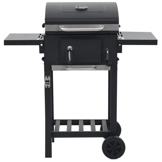 vidaXL Houtskoolbarbecue met onderplank zwart van VidaXL