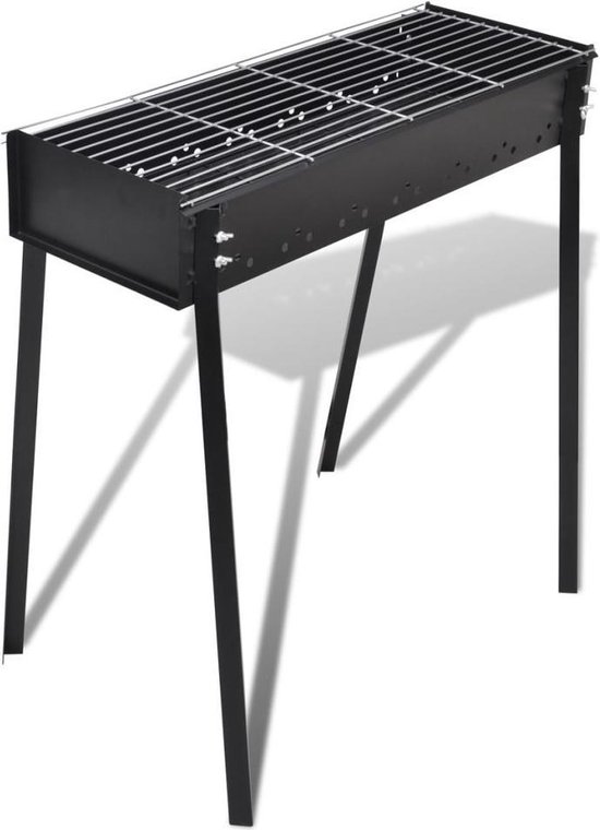 vidaXL Houtskoolbarbecue staand vierkant 75x28 cm van vidaXL